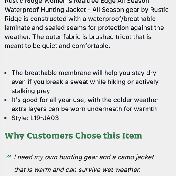 Women’s Rustic Ridge jacket NWOT - Picture 8 of 8